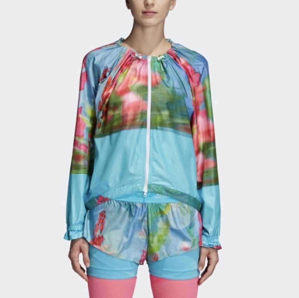 Adidas by Stella McCartney | Adizero Floral Windbreaker Jacket Large Colorful